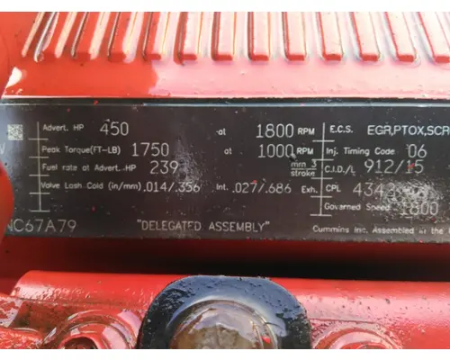 CUMMINS X15 4342 ENGINE ASSEMBLY