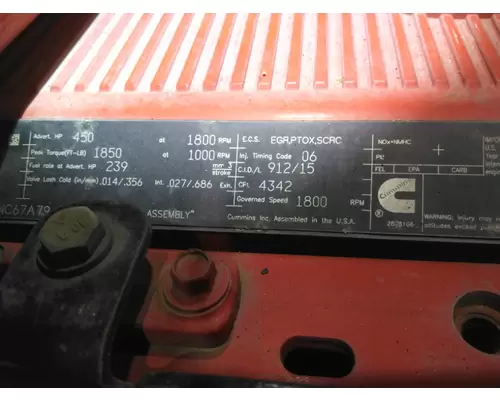 CUMMINS X15 4342 ENGINE ASSEMBLY