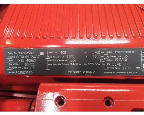 CUMMINS X15 5348 ENGINE ASSEMBLY