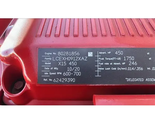 CUMMINS X15 5348 ENGINE ASSEMBLY