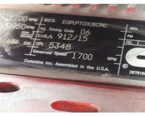 CUMMINS X15 5348 ENGINE ASSEMBLY