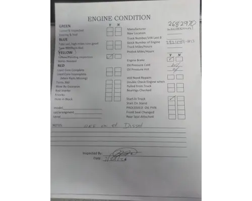 CUMMINS X15 5779 ENGINE ASSEMBLY