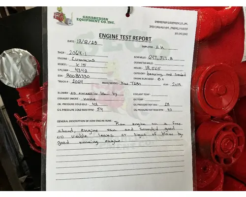 CUMMINS X15 Engine Assembly