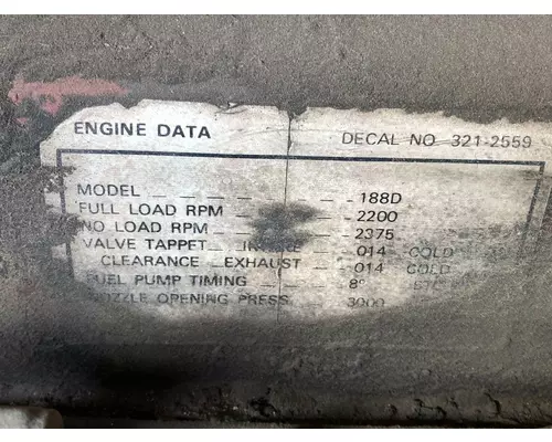 Case D188 Engine Assembly