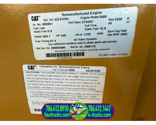 Cat 3508 Engine Assembly