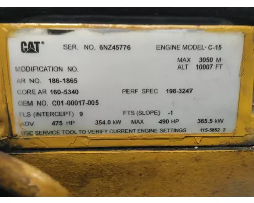 Engine Assembly CAT C15 (SINGLE TURBO - EPA98) LKQ Wholesale Truck Parts