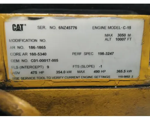 Engine Assembly CAT C15 (SINGLE TURBO - EPA98) LKQ Wholesale Truck Parts