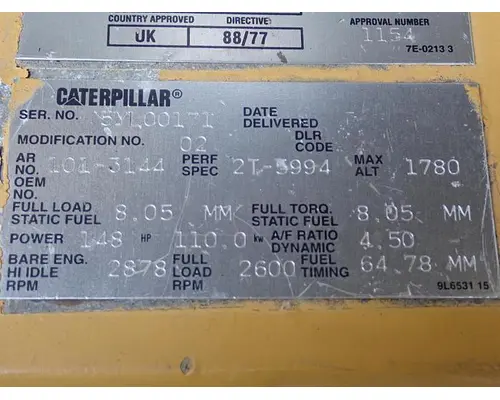 Caterpillar 3114T Engine Assembly