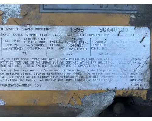 Caterpillar 3116 Engine Assembly