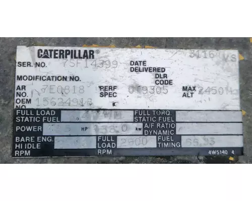 Caterpillar 3116 Engine Assembly