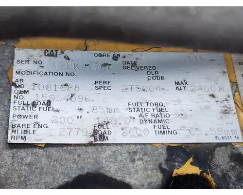 Caterpillar 3116 Engine Assembly