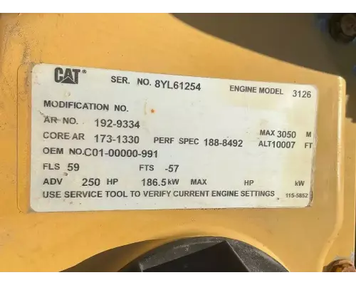 Caterpillar 3126B Engine Assembly