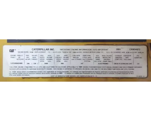 Caterpillar 3126E Engine Assembly