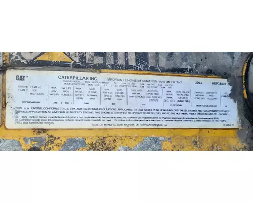 Caterpillar 3126 Engine Assembly