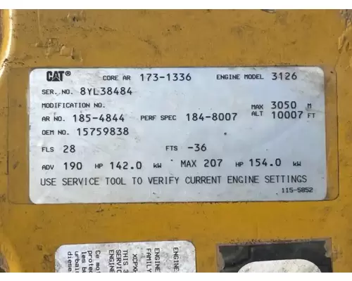 Caterpillar 3126 Engine Assembly