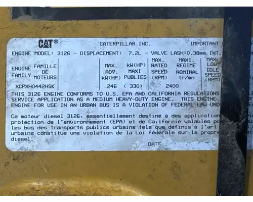 Caterpillar 3126 Engine Assembly