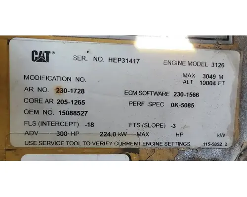 Caterpillar 3126 Engine Assembly