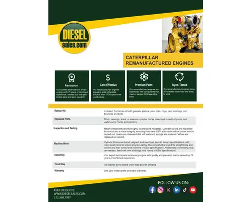 Caterpillar 3306DI Engine Assembly