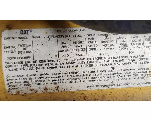 Caterpillar 3406 Engine Assembly