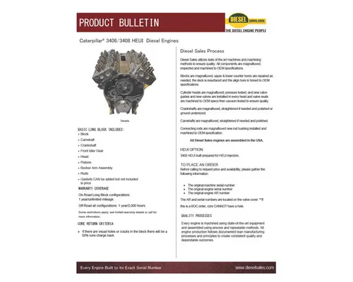 Caterpillar 3408DI Engine Assembly