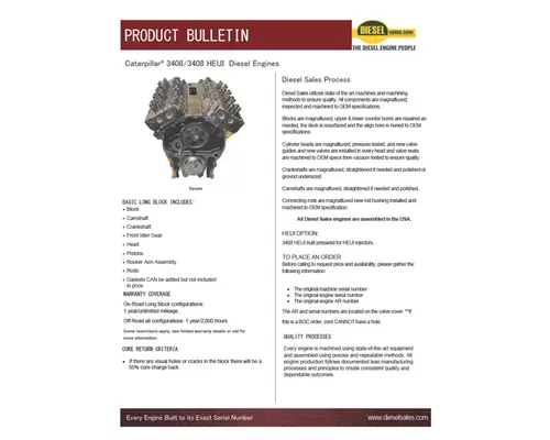 Caterpillar 3408DI Engine Assembly