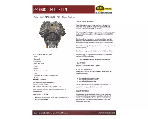 Caterpillar 3408DI Engine Assembly