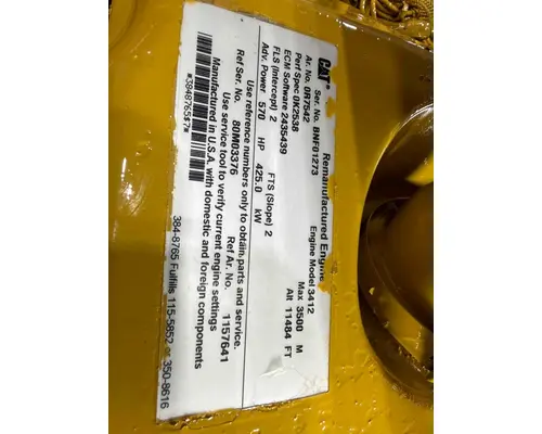 Caterpillar 3412E Engine Assembly