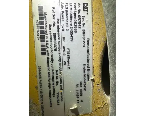 Caterpillar 3412E Engine Assembly