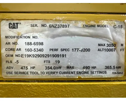 Engine Assembly Caterpillar C-15 Heavy Quip, Inc. dba Diesel Sales