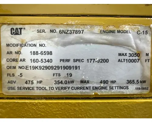 Engine Assembly Caterpillar C-15 Heavy Quip, Inc. dba Diesel Sales