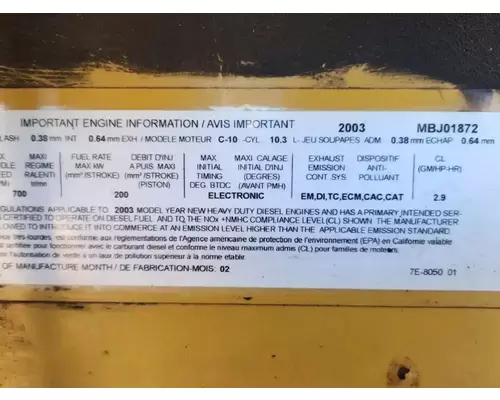 Caterpillar C10 Engine Assembly