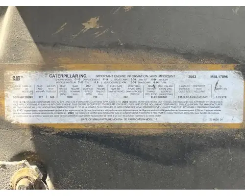 Caterpillar C12 Engine Assembly