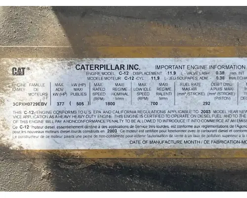 Caterpillar C12 Engine Assembly