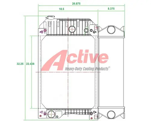 Cooling Assy. (Rad., Cond., ATAAC) Caterpillar C4.4 Active Radiator