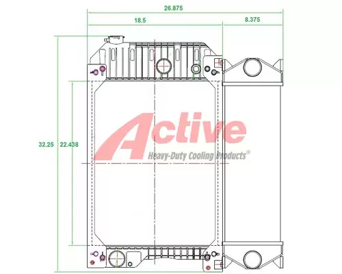 Cooling Assy. (Rad., Cond., ATAAC) Caterpillar C4.4 Active Radiator