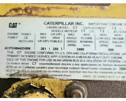 Caterpillar C7 Engine Assembly