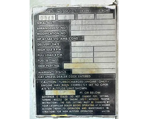 Caterpillar D343TA Engine Assembly