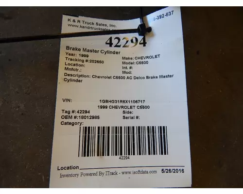 Chevrolet  C5500 Brake Master Cylinder