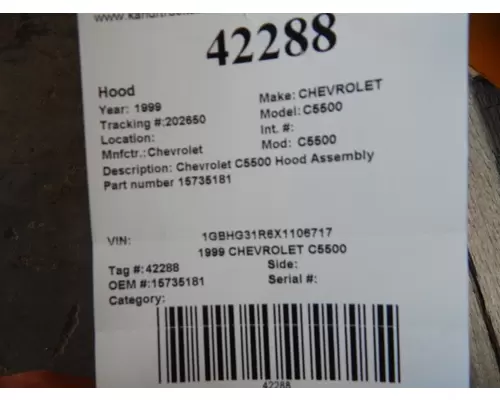Chevrolet  C5500 Hood
