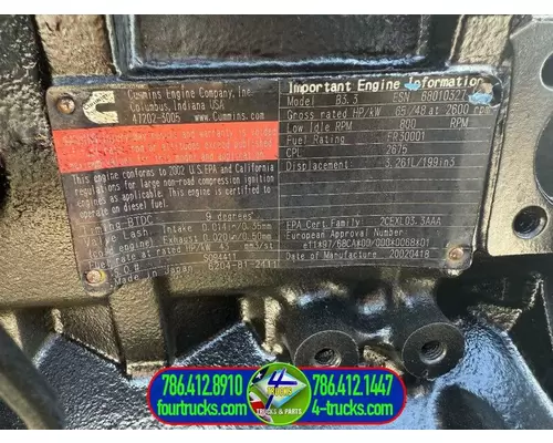 Cummins B3.3 Engine Assembly