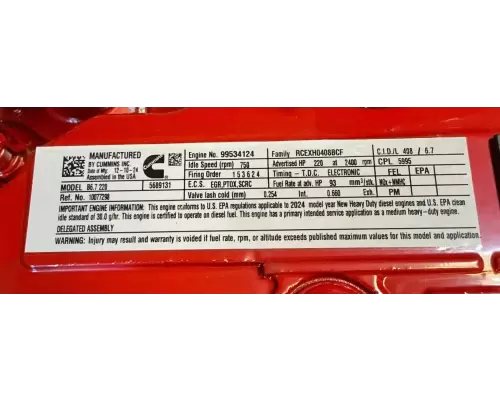 Cummins B6.7 Engine Assembly