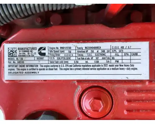 Cummins ISB 6.7 Engine Assembly