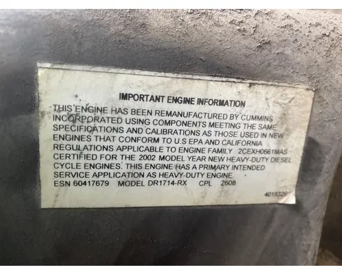 Cummins ISM Engine Assembly