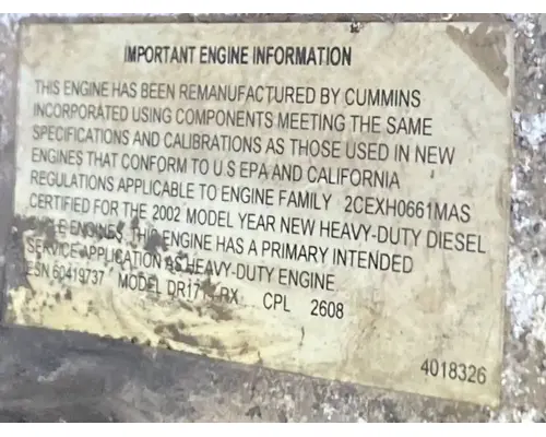 Cummins ISM Engine Assembly