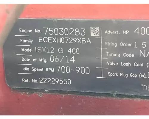 Cummins ISX12-G Engine Assembly