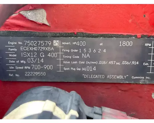 Cummins ISX12-G Engine Assembly