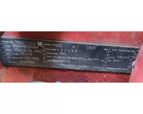 Cummins ISX12-G Engine Assembly