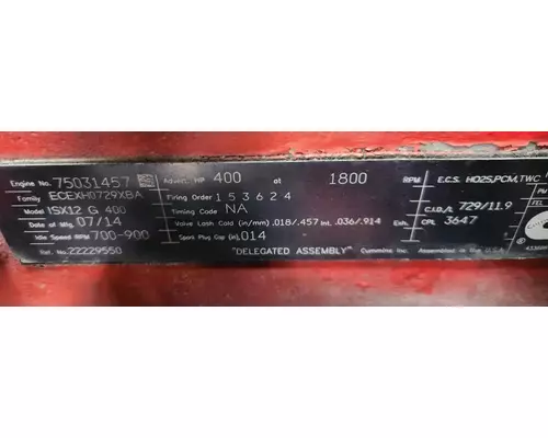 Cummins ISX12-G Engine Assembly