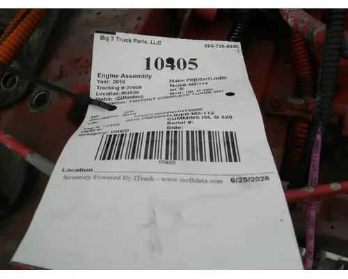 Engine Assembly CUMMINS ISL G 320 Big 3 Truck Parts, LLC