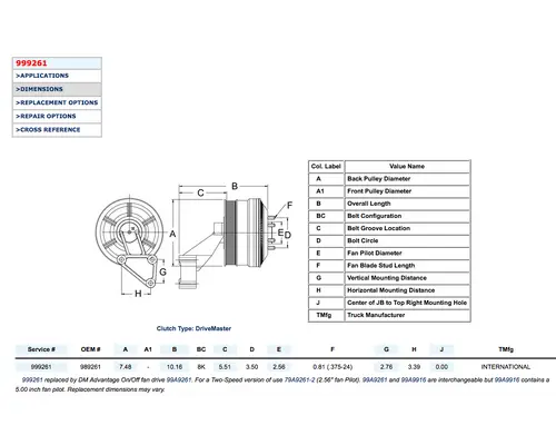 Fan Clutch CUMMINS ISM-HortonDM_999261 Valley Heavy Equipment